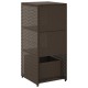Barna polyrattan kerti tárolószekrény 50 x 55 x 115 cm