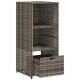 Szürke polyrattan kerti tárolószekrény 50 x 55 x 115 cm