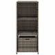 Szürke polyrattan kerti tárolószekrény 50 x 55 x 115 cm