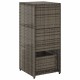 Szürke polyrattan kerti tárolószekrény 50 x 55 x 115 cm
