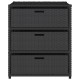 Fekete polyrattan kerti tárolószekrény 55 x 59 x 69 cm