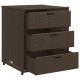 Barna polyrattan kerti tárolószekrény 55 x 59 x 69 cm