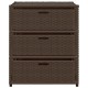 Barna polyrattan kerti tárolószekrény 55 x 59 x 69 cm