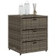 Szürke polyrattan kerti tárolószekrény 55 x 59 x 69 cm