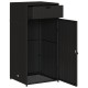 Fekete polyrattan kerti tárolószekrény 55 x 55 x 111 cm