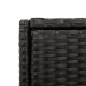 Fekete polyrattan kerti tárolószekrény 55 x 55 x 111 cm