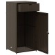 Barna polyrattan kerti tárolószekrény 55 x 55 x 111 cm