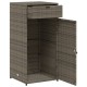 Szürke polyrattan kerti tárolószekrény 55 x 55 x 111 cm