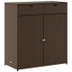Barna polyrattan kerti tárolószekrény 105 x 55 x 113 cm