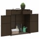 Barna polyrattan kerti tárolószekrény 105 x 55 x 113 cm