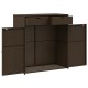 Barna polyrattan kerti tárolószekrény 105 x 55 x 113 cm