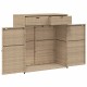 Bézs polyrattan kerti tárolószekrény 105 x 55 x 113 cm
