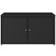 Fekete polyrattan kerti tárolószekrény 110 x 55 x 60,5 cm