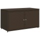 Barna polyrattan kerti tárolószekrény 110 x 55 x 60,5 cm
