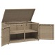 Bézs polyrattan kerti tárolószekrény 110 x 55 x 60,5 cm