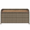 Szürke polyrattan és akácfa tárolópad 100 x 50 x 52 cm