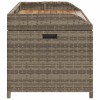 Szürke polyrattan és akácfa tárolópad 100 x 50 x 52 cm