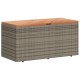 Szürke polyrattan és akácfa kerti tárolóláda 110 x 50 x 54 cm