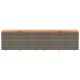 Szürke polyrattan és akácfa kerti tárolóláda 220 x 50 x 54 cm