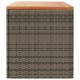 Szürke polyrattan és akácfa kerti tárolóláda 220 x 50 x 54 cm