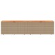 Bézs polyrattan és akácfa kerti tárolóláda 220 x 50 x 54 cm