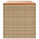 Bézs polyrattan és akácfa kerti tárolóláda 220 x 50 x 54 cm