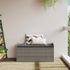 Szürke polyrattan tárolópad párnával 115 x 51 x 52 cm