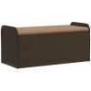 Barna polyrattan tárolópad párnával 115 x 51 x 52 cm