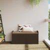 Barna polyrattan tárolópad párnával 115 x 51 x 52 cm