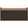 Barna polyrattan tárolópad párnával 115 x 51 x 52 cm