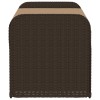 Barna polyrattan tárolópad párnával 115 x 51 x 52 cm