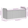 Barna polyrattan tárolópad párnával 115 x 51 x 52 cm