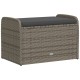 Szürke polyrattan tárolópad párnával 80 x 51 x 52 cm