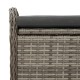 Szürke polyrattan tárolópad párnával 80 x 51 x 52 cm