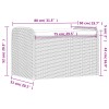 Szürke polyrattan tárolópad párnával 80 x 51 x 52 cm