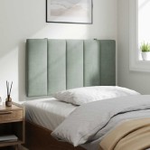 Világosszürke bársony fejtámla párna hanko 90 cm