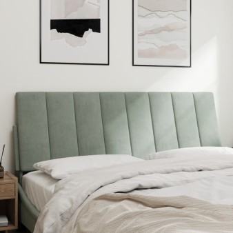 Világosszürke bársony fejtámla párna hanko 120 cm