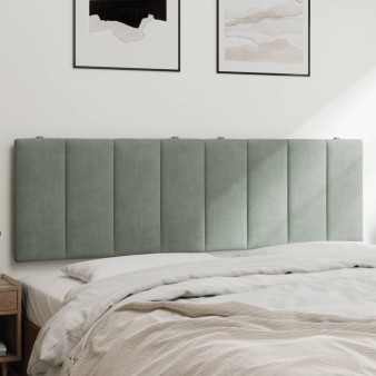 Világosszürke bársony fejtámla párna hanko 152 cm