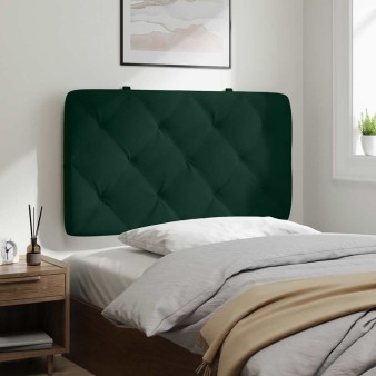 Sötétzöld bársony fejtámla párna 90 cm