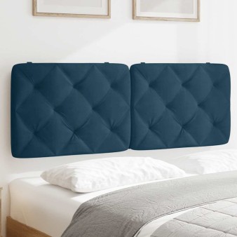 Kék bársony fejtámla párna 120 cm