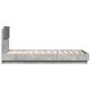 Betonszürke ágykeret fejtámlával és led-világítással 75x190 cm