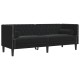 3 részes fekete bársony chesterfield kanapészett párnákkal 3 részes fekete bársony chesterfield kanapészett párnákkal