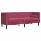2 részes bordó bársony chesterfield kanapészett hengerpárnákkal 2 részes bordó bársony chesterfield kanapészett hengerpárnákkal