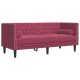 2 részes bordó bársony chesterfield kanapészett hengerpárnákkal 2 részes bordó bársony chesterfield kanapészett hengerpárnákkal