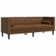 2 részes barna művelúr chesterfield kanapészett hengerpárnákkal 2 részes barna művelúr chesterfield kanapészett hengerpárnákkal