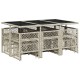 11 részes világosszürke polyrattan kerti ülőgarnitúra párnákkal 11 részes világosszürke polyrattan kerti ülőgarnitúra párnákkal