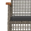 2 db szürke polyrattan és akácfa kerti szék párnákkal