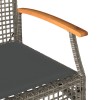 Szürke polyrattan és akácfa kerti pad párnával