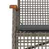 Szürke polyrattan és akácfa kerti pad párnával