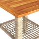 Bézs polyrattan és akácfa kerti asztal 40 x 40 x 42 cm